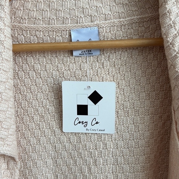 Cozy Co. Tri Color Open Front Cardigan Sweater NEW! - Picture 4 of 8